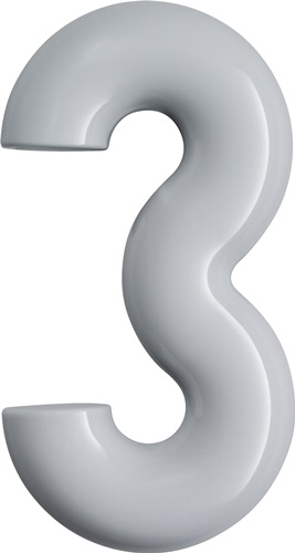 Hausnummer Ziffer 3 Spezial-Polyamid 90