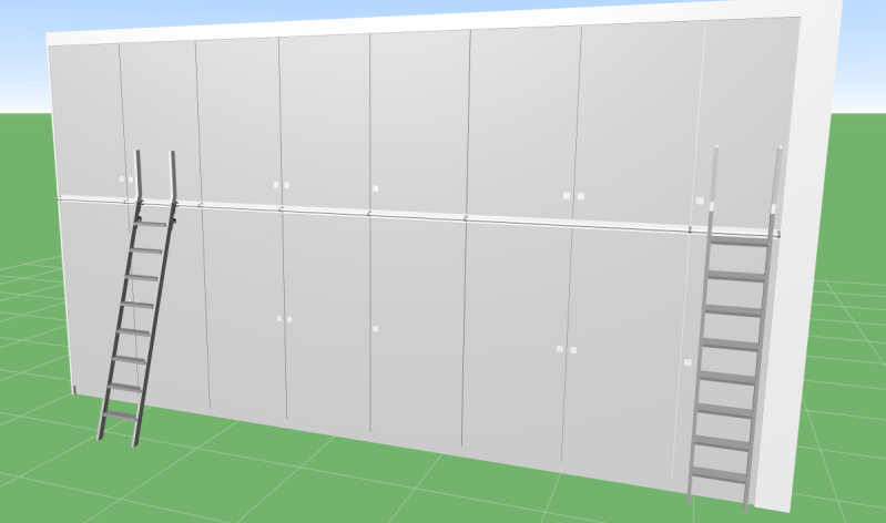 Schrankwand mit Leiter