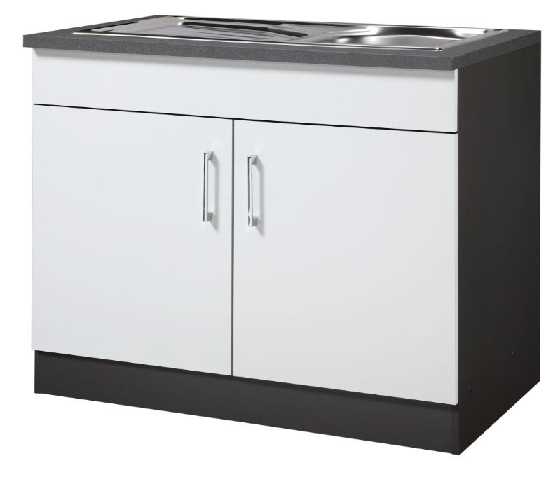 Spülenschrank aus Holzwerkstoff inkl. Spülbecken 100/50