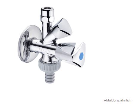 WAS Kombi Eckventil A19 DN 15 (1/2") verchromt von Sanibel