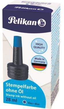 PELIKAN Stempelfarbe Pelikan 4K Gummistempel Polymerstempel blau Kunststoffflasche 28ml