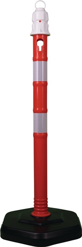 Sperrpfosten PPC rot/weiß D.63mm z.Aufst