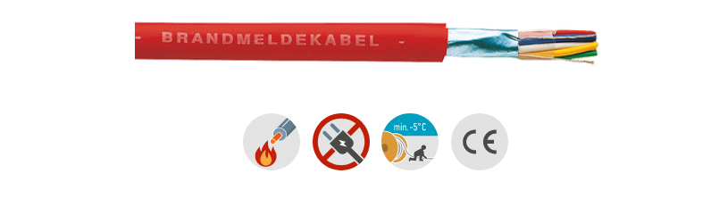 20-adriges Brandmeldekabel im Zuschnitt