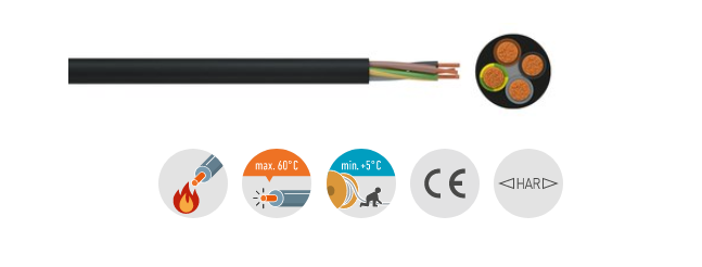 5x 2,5mm² weiße Schlauchleitung im Zuschnitt