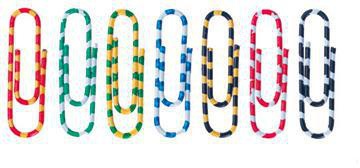 ALCO Büroklammer ALCO Zebra runde Form 28mm Metall kunststoffüberzogen farbig sortiert 100 St./Pack.