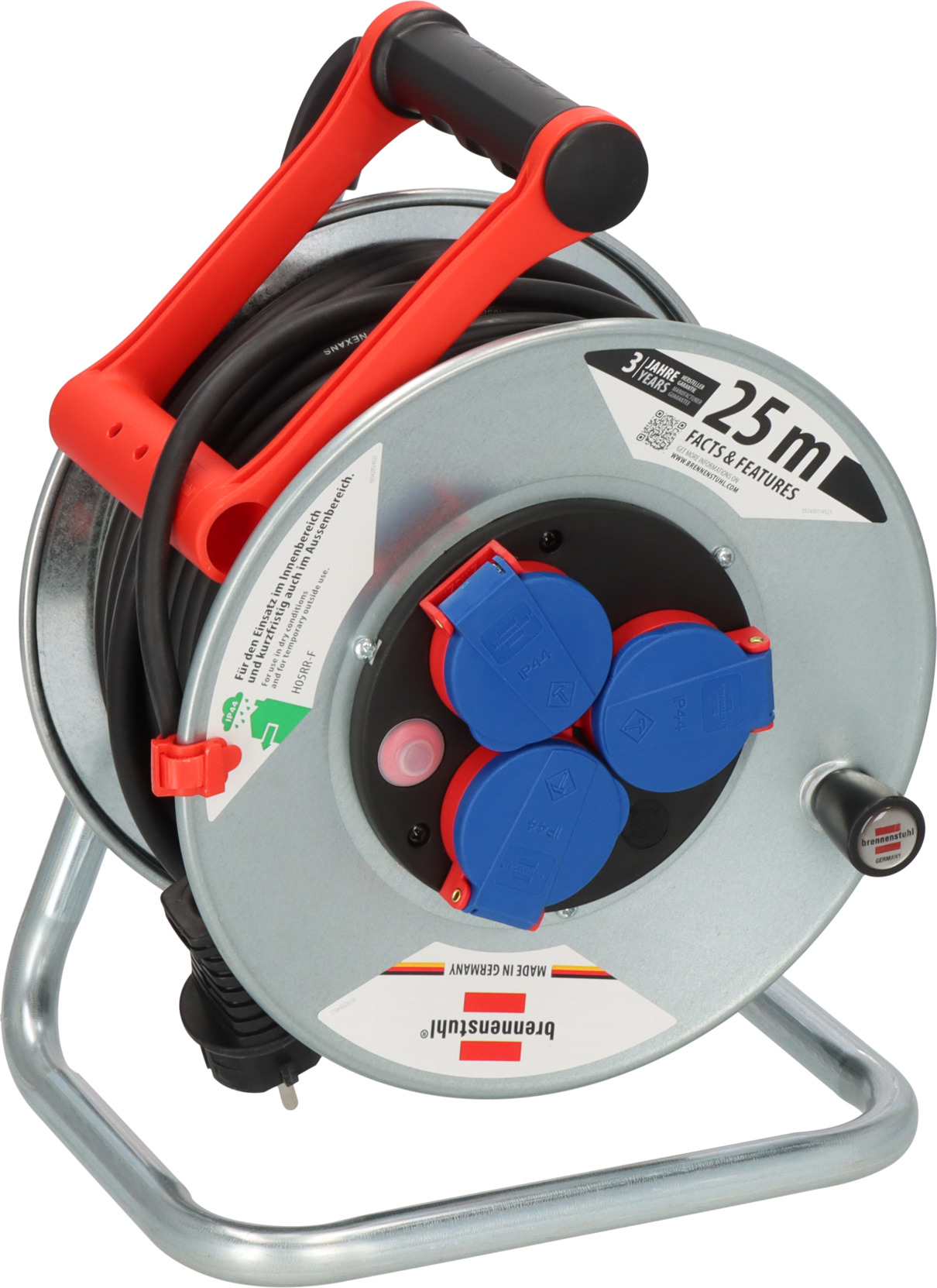 Garant® S IP44 Kabeltrommel (25m Kabel, Stahlblech, Made in Germany)