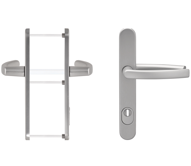 Drückergarnitur BG DGT35 PZ92 ZA AL WEISS RAL 9016 DRÜCKERFORM 2000 O.BEFESTIGUNGSSET