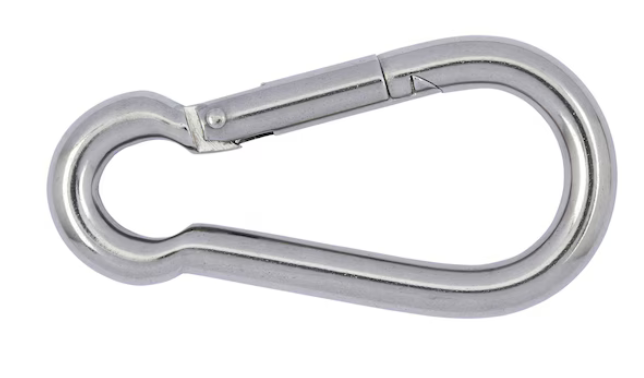 Ø 15 mm Feuerwehr-Karabinerhaken DIN 5299 Form C, Edelstahl A2