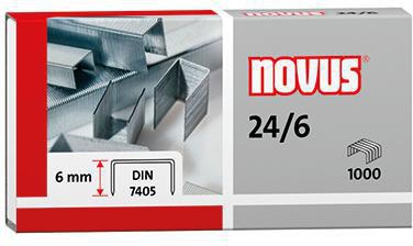 NOVUS Heftklammer NOVUS 24/6 Heftgeräte Heftzangen Stahl verzinkt 1.000 St./Pack.