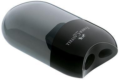 FABER-CASTELL Doppelspitzdose Faber-Castell 8 und 11mm oval Material des Spitzers: Kunststoff Material des Behälters: Kunststoff schwarz