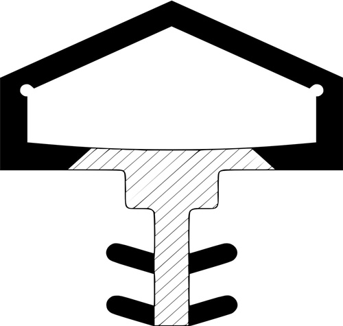 Zimmertürdichtung ADTP-401-2K Nut 4mm 12