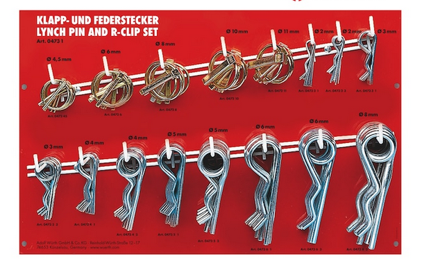 145.-tlg. Klapp- und Federstecker Sortiment von Würth