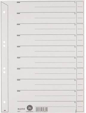LEITZ Trennblatt Leitz DIN A4 Kraftkarton recycelt grau schwarz 100 St./Pack.