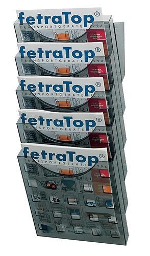 Wandprospekthalter 5 Fächer DIN A4 Ku.gr