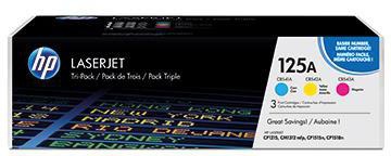 HP Toner HP Originalzubehör 125A ca. 3 x 1.400 Seiten cyan magenta gelb 3 St./Pack.