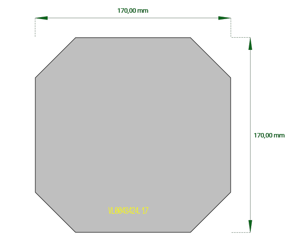 Achteckplatte Freiform 170/170mm
