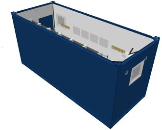 Sanitärcontainer als Duschcontainer 20 Fuss / 6 Meter