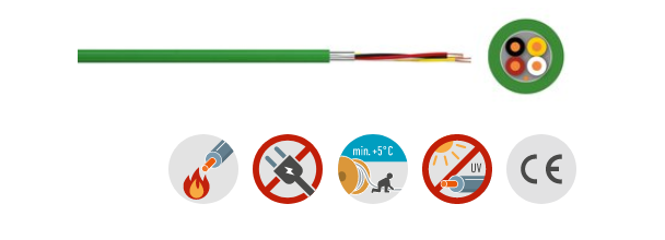 0,8 /4 Busleitung  EIB/ KNX im Zuschnitt
