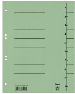 BENE Trennblatt Bene DIN A4 Karton grün 100 St./Pack. Bene DIN A4 Karton grün 100 St./Pack.