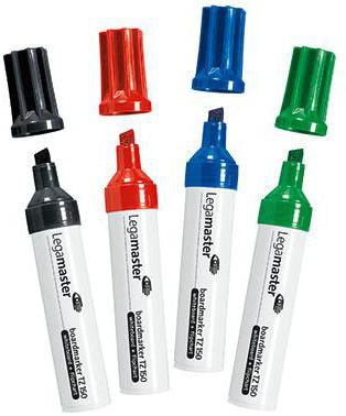 LEGAMASTER Whiteboard-/Flipchartmarker Legamaster TZ 150 2-7mm farbig sortiert Keilspitze 4 St./Pack.