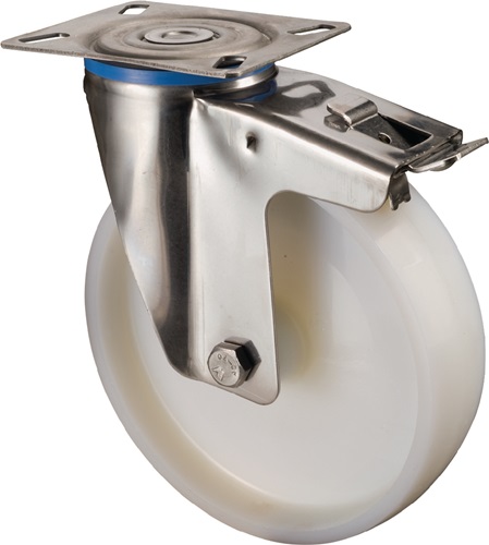 Lenkrolle D.100mm Trgf.130kg m.Festst.Ku