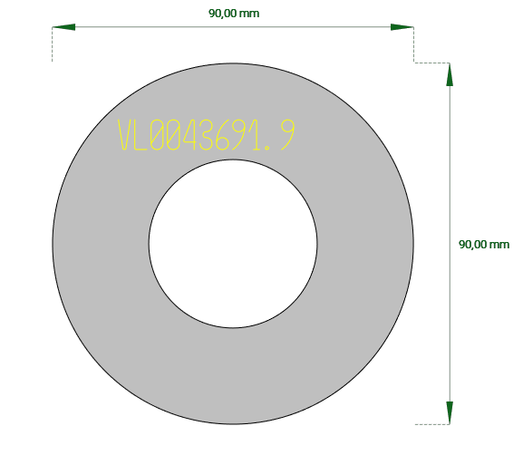 90mm runde Stahlplatte mit Loch 90/90 mm