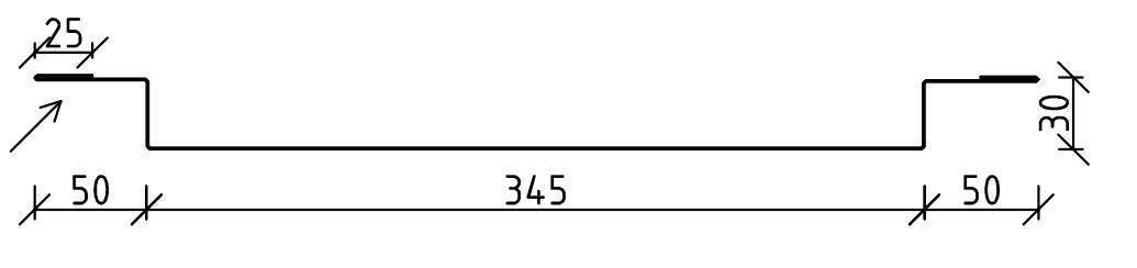 Abdeckblech "Klein" L= 302 cm | Weiß