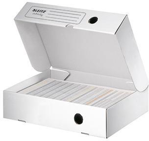 LEITZ Archivbox Leitz Infinity 33 x 25,5 x 8 cm (B x H x T) DIN A4 mit Archivdruck Wellpappe weiß
