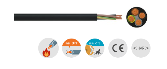5x 2,5mm² Schlauchleitung im Zuschnitt
