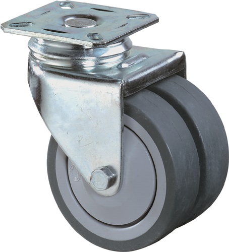 Doppel-Lenkrolle 50mm 60kg o.Festst.Gum.