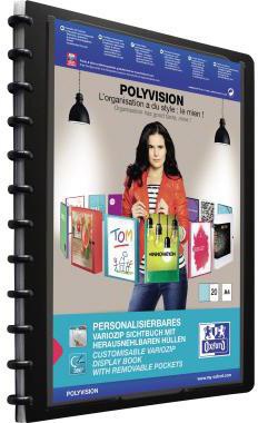 OXFORD Ringbuch Oxford image overhead vario-zipp DIN A4 Polypropylen schwarz 20 Hüllen