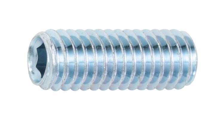 M12x50 Gewindestift Innensechskant und Kegelstumpf Stahl 45H, verzinkt blau passiviert (A2K) I 100 Stck