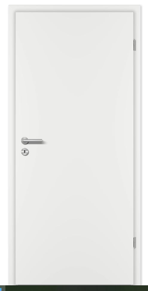 Innentür, BB-Schloß, Bänder V0020 vernickelt,  weißlack, Kante eckig