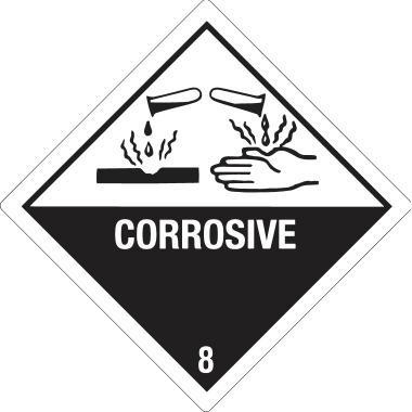 DR-LABEL Hinweisetikett DR-Label Gefahrgutklasse 8 100 x 100 mm (B x H) Papier weiß 500 Etik./Pack.