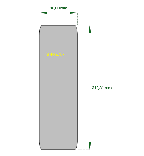 Blech mit abgerundeten Ecken 96/312,31 mm
