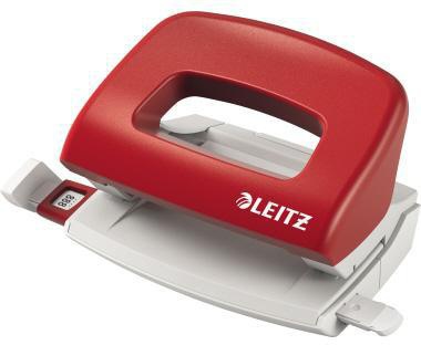 LEITZ Locher Leitz New NeXXt 8cm 10 Bl. (80 g/m²) mit Anschlagschiene rot