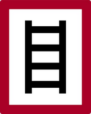 250/200 cm Feuerwehrschild Hinweisschild zum Anleitern nach DIN4066 | Folie selbstklebend