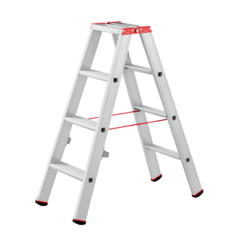 Alu-Stufenstehleiter gebördelt I 2x4 Stufen