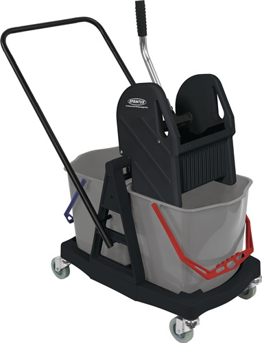 Reinigungswagen Eimer 2x17 l,Presse Ku.m