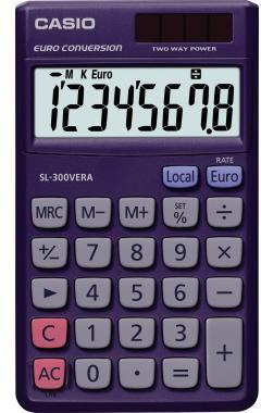 CASIO Taschenrechner CASIO® SL-300VERA 1 x 8-stellig blau Solar-Energie Batterie