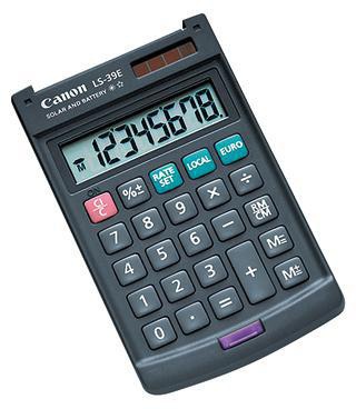 CANON Taschenrechner Canon LS-39E 1 x 8-stellig dunkelgrau Solar-Energie Batterie