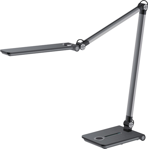 Schreibtischleuchte Wave grau metallic H