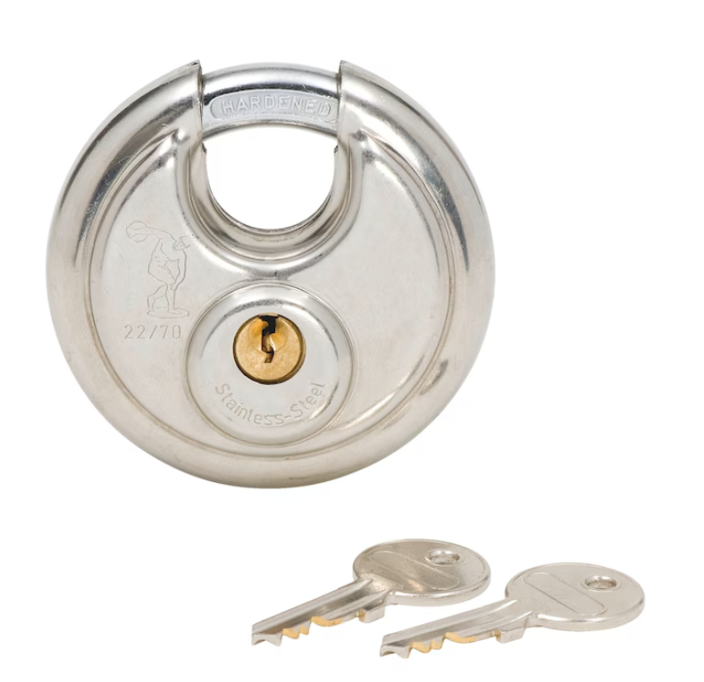 Vorhängeschloss Diskus I 2 Schlüssel I verschiedenschließend