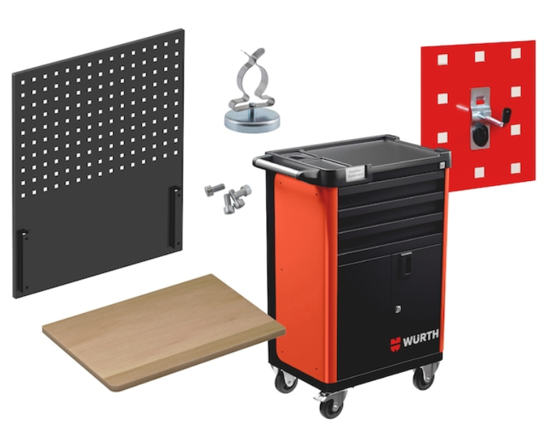 Würth System-Werkstattwagen BASIC 8.4 Elektromobilität I 3 Schubladen