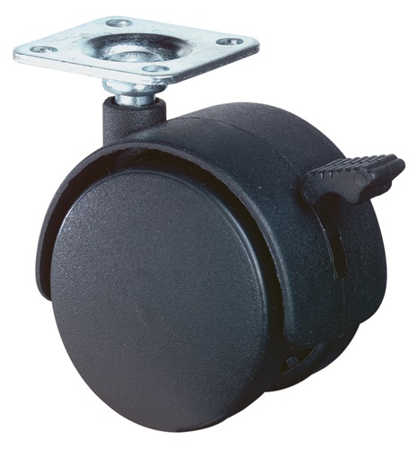 Kunststoffdoppelrolle m.Festst.D.40mm Tr