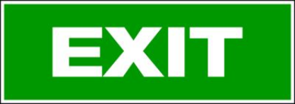 10,5/30 cm  Rettungszeichen, Wortschild "EXIT" | Folie langnachleuchtend