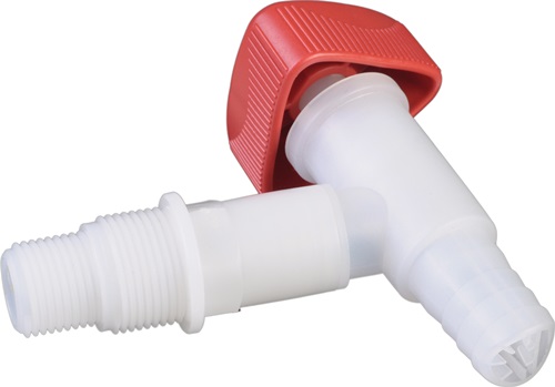 Auslaufhahn HDPE/LDPE R 1/2+R 3/4 Zoll H