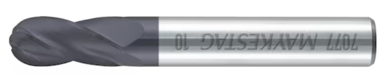 Ø 1 mm VHM-Radiusfräser, kurz, Vierschneider