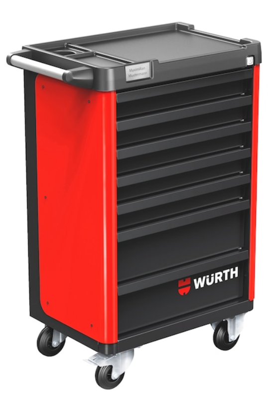 Würth System-Werkstattwagen BASIC 8.4 "Verkehrsrot" I 7 Schubladen