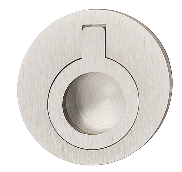 Muschelgriff Bootslook zum Klappen | rund | vernickelt matt